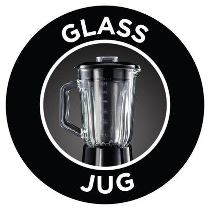 Russell Hobbs Standmixer 2-in-1 [1,5l Glasbehälter Mixer & 0,6l Mini Smoothie Maker -To-Go-Trinkflasche inkl. Deckel] Spülmaschinenfest, Impuls-/Ice-Crush Funktion, Becher BPA frei, Edelstahl 23821-56