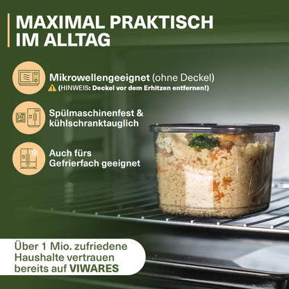 Viwares Vorratsdosen mit Deckel Luftdicht, 12er Vorratsbehälter Set BPA-Frei, Vorratsdose zur Müsli Mehl Aufbewahrung Küche, Praktische Organizer Küche, Frischhaltedosen für Lebensmittelaufbewahrung