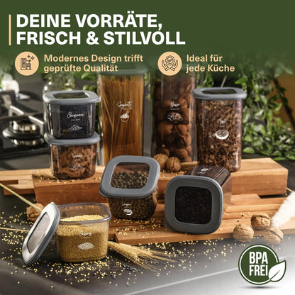 Viwares Vorratsdosen mit Deckel Luftdicht, 12er Vorratsbehälter Set BPA-Frei, Vorratsdose zur Müsli Mehl Aufbewahrung Küche, Praktische Organizer Küche, Frischhaltedosen für Lebensmittelaufbewahrung